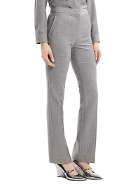 Mid-Rise Straight-Leg Wool Pants