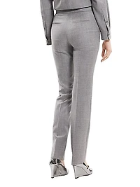 Mid-Rise Straight-Leg Wool Pants
