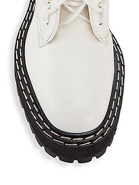 Leather Lace-Up Lug-Sole Boots