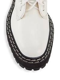 Leather Lace-Up Lug-Sole Boots