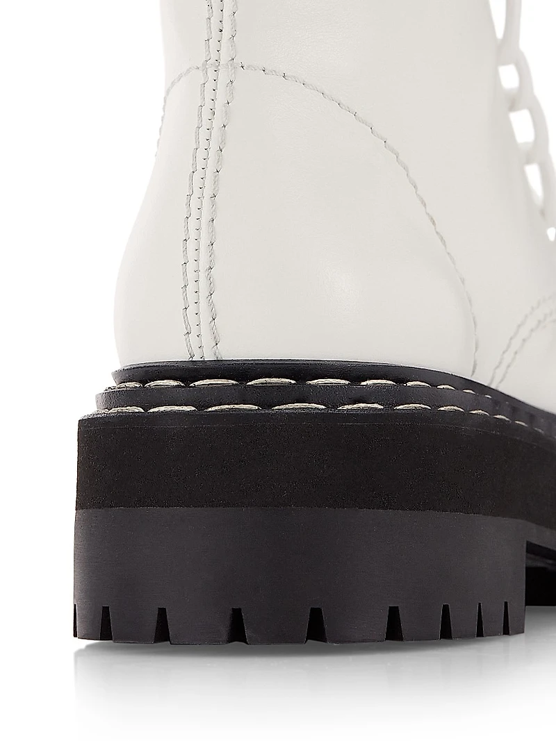 Leather Lace-Up Lug-Sole Boots