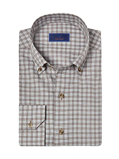 Check Button-Down Twill Casual Shirt