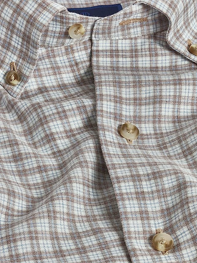 Check Button-Down Twill Casual Shirt