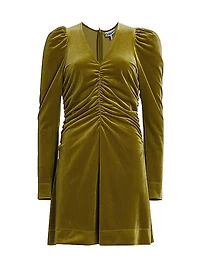 Ruched Velvet Jersey Minidress