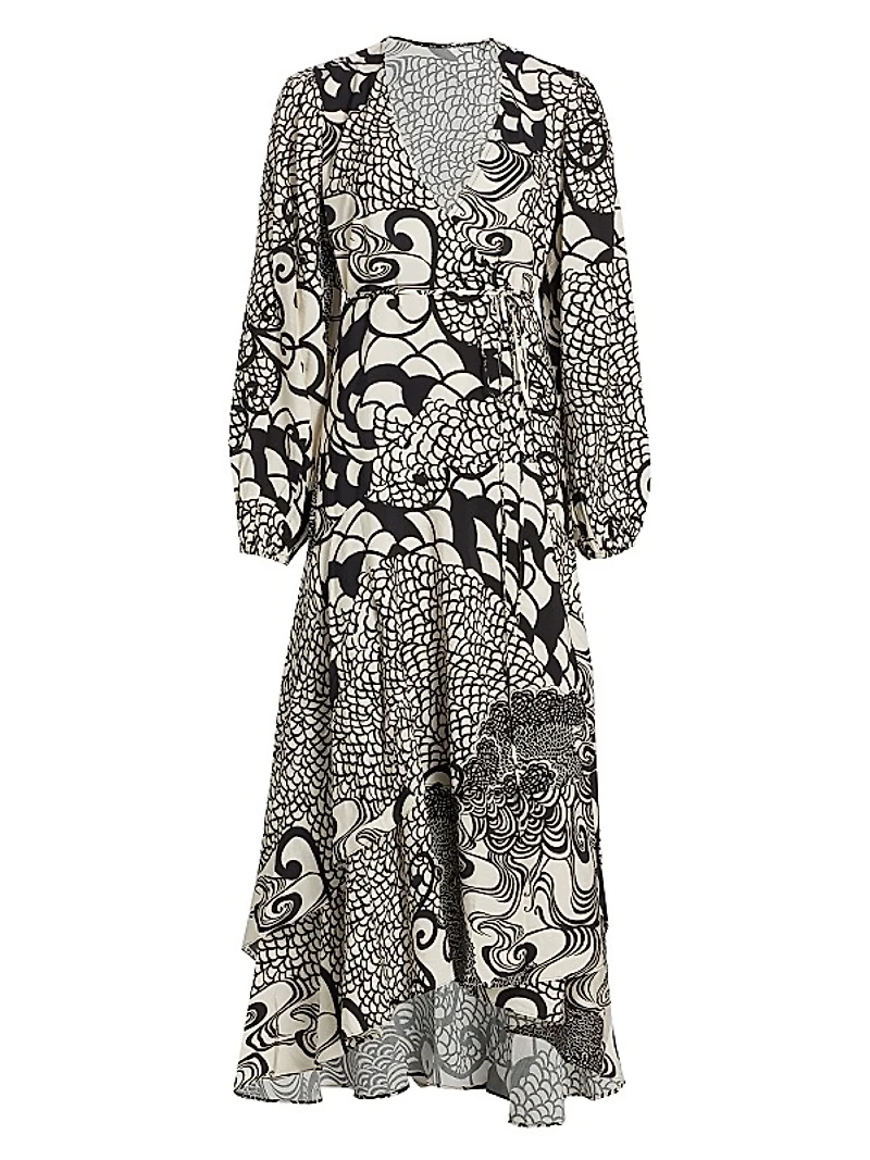 Zarela Printed Wrap Dress