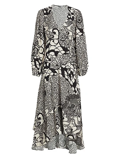 Zarela Printed Wrap Dress