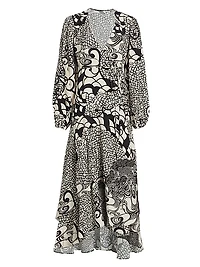 Zarela Printed Wrap Dress