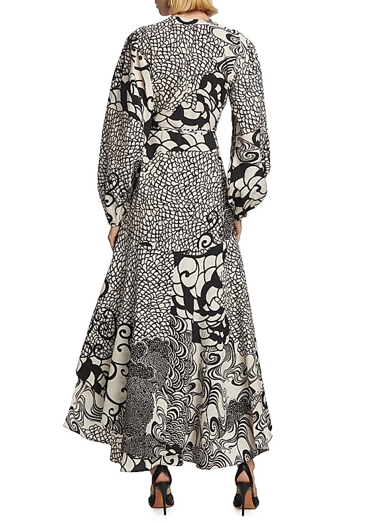Zarela Printed Wrap Dress