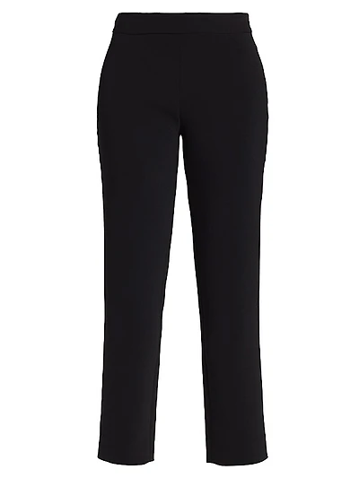 Stretch Crepe Straight-Leg Pants