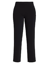 Stretch Crepe Straight-Leg Pants