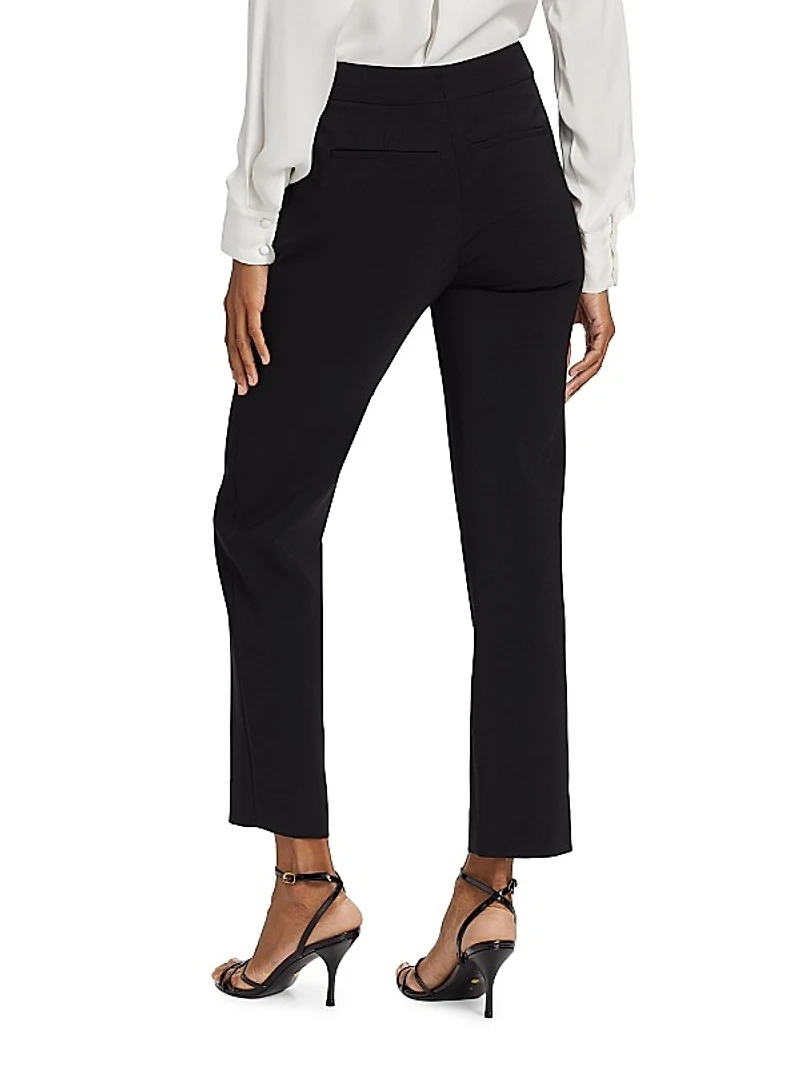 Stretch Crepe Straight-Leg Pants