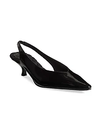 Silvana 50MM Vegan Patent Leather Slingback Sandals