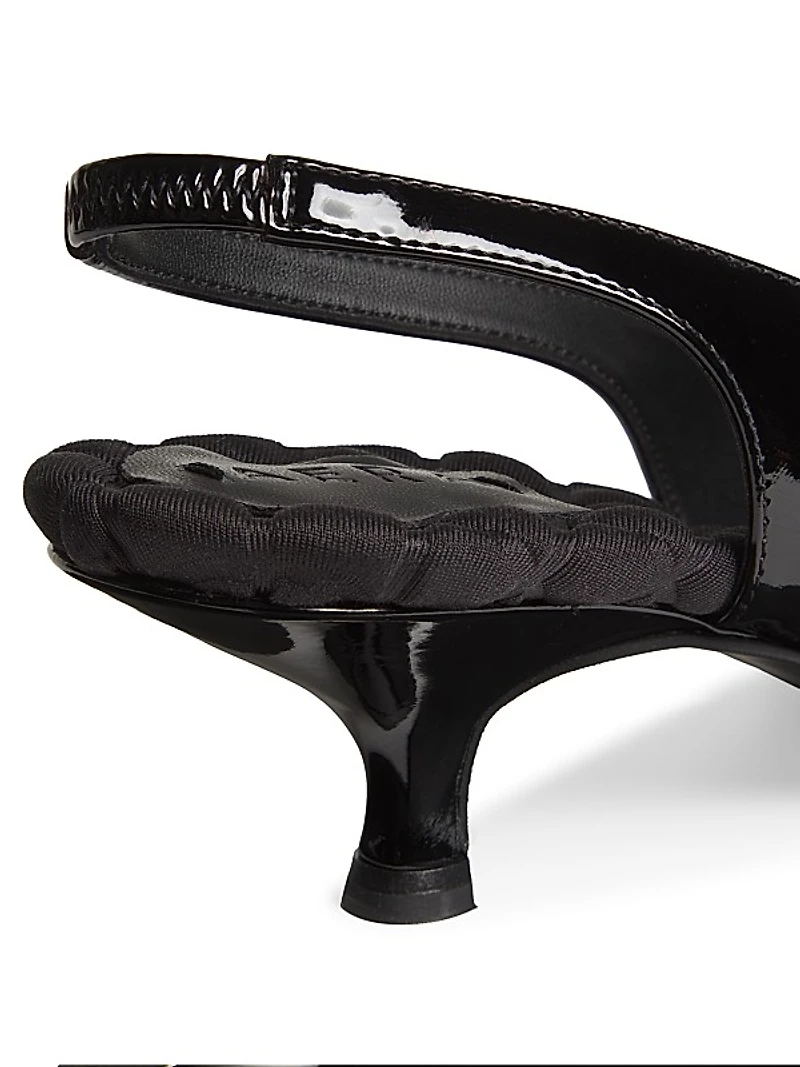 Silvana 50MM Vegan Patent Leather Slingback Sandals
