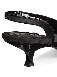Silvana 50MM Vegan Patent Leather Slingback Sandals