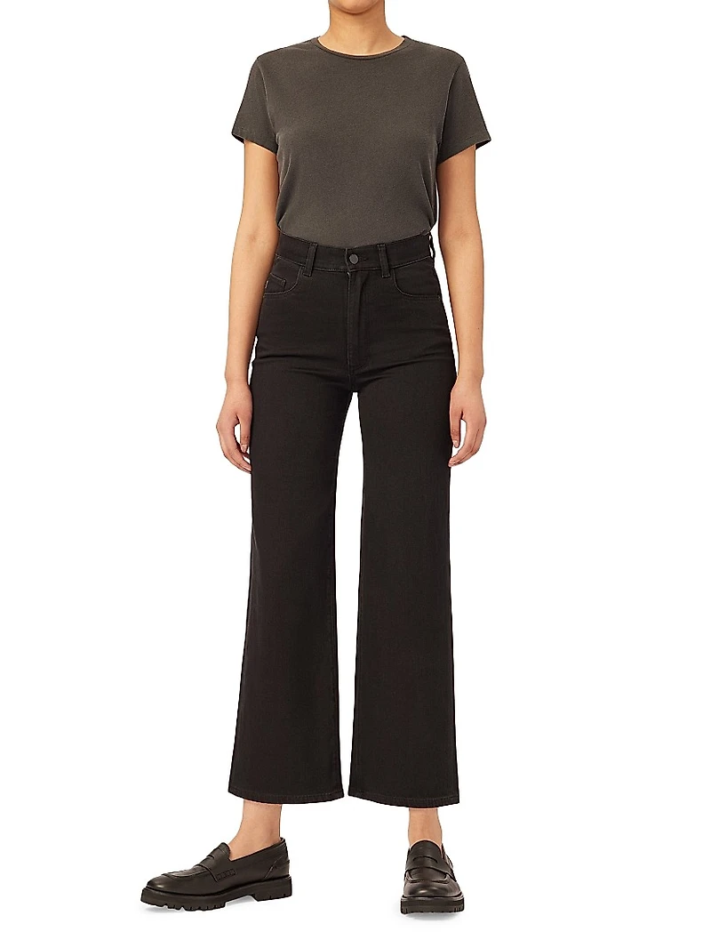 Hepburn Wide Leg High Rise Crop Jeans