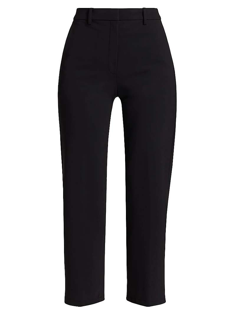 Stretch Straight-Leg Crop Pants