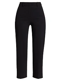 Stretch Straight-Leg Crop Pants