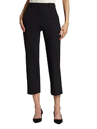 Stretch Straight-Leg Crop Pants