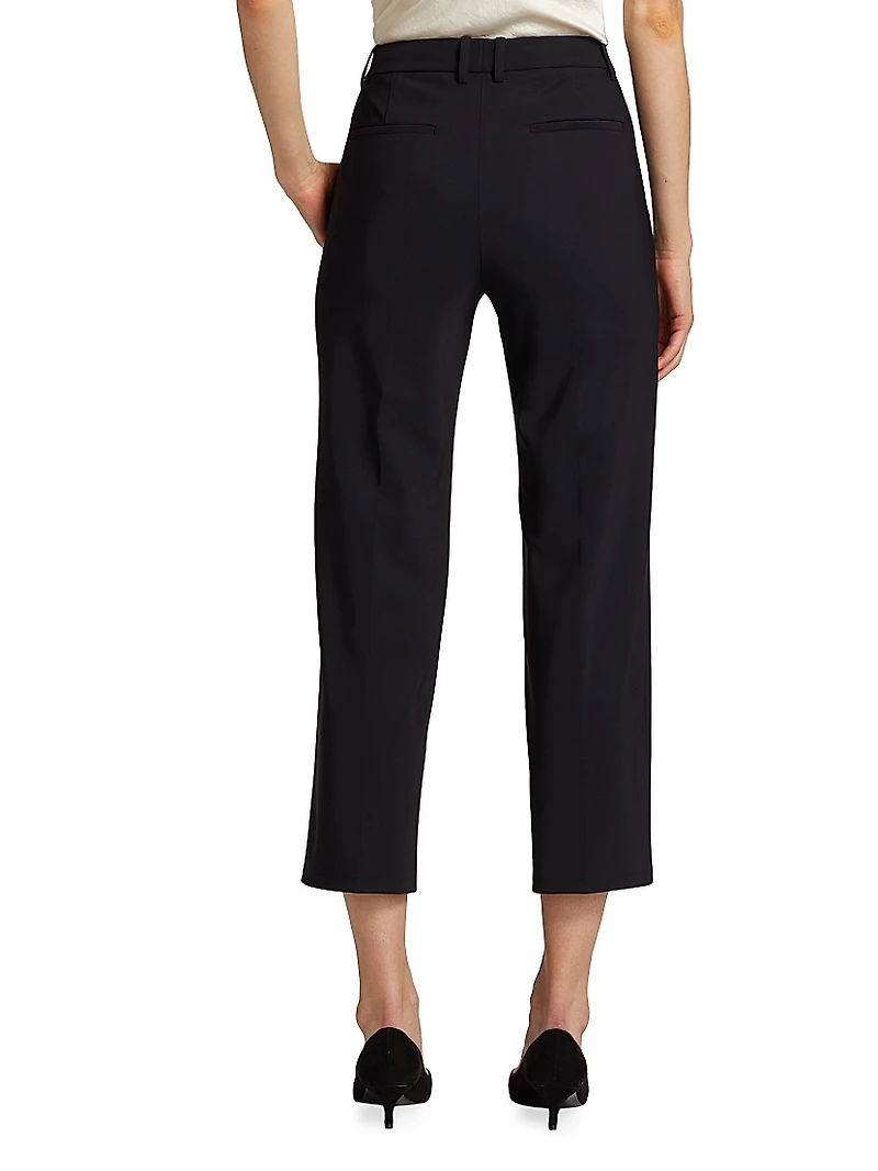 Stretch Straight-Leg Crop Pants
