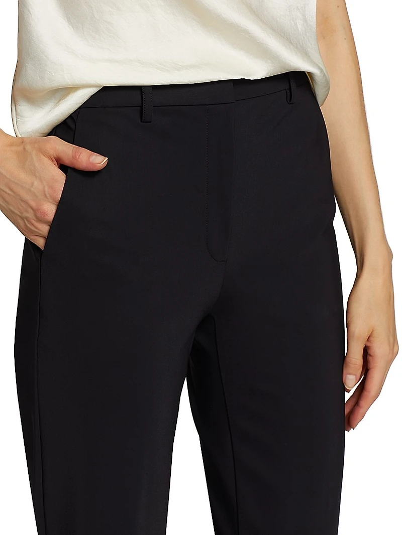 Stretch Straight-Leg Crop Pants