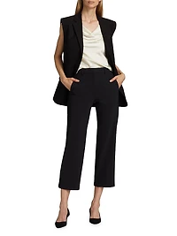 Stretch Straight-Leg Crop Pants