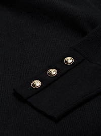 Naya Button-Detailed Rib-Knit Sweater
