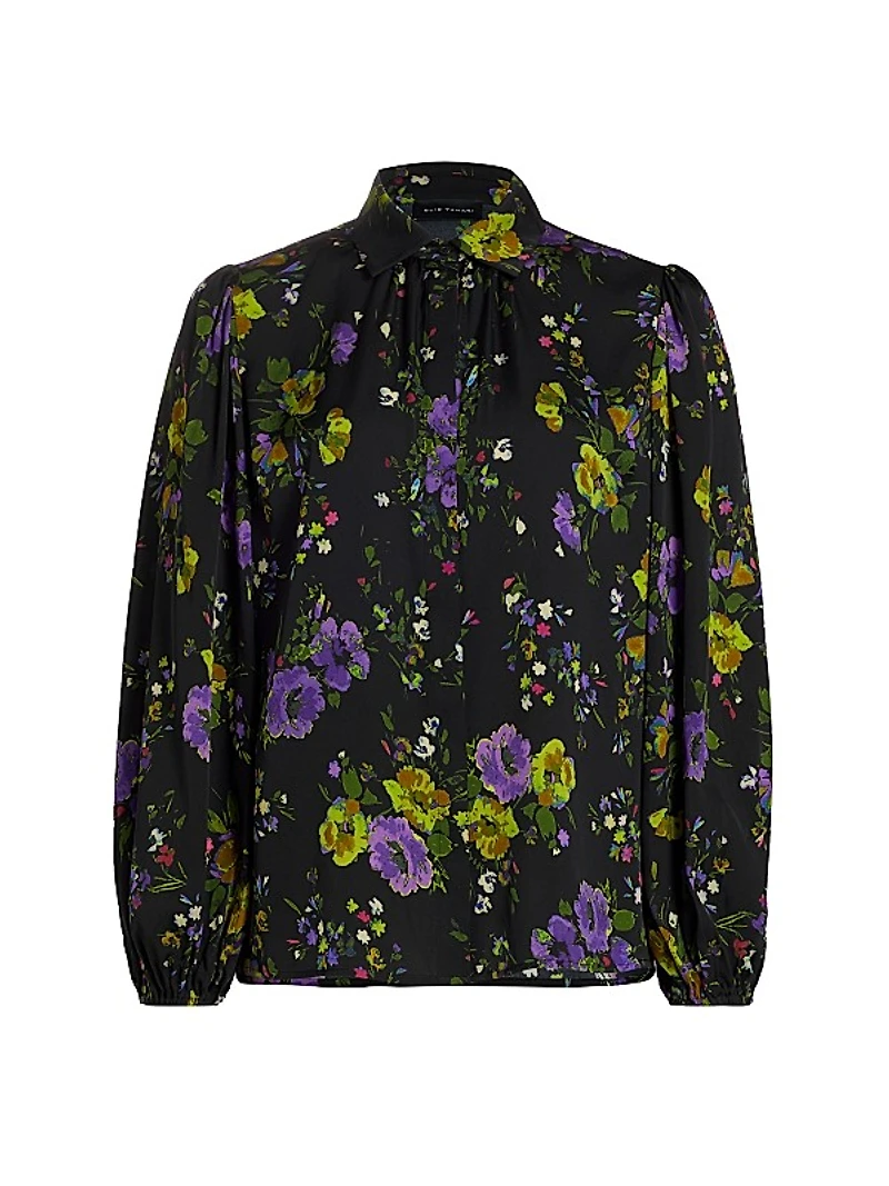 Farrah Floral Silk-Blend Blouse