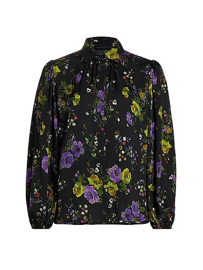 Farrah Floral Silk-Blend Blouse