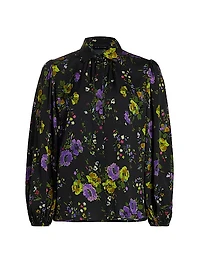 Farrah Floral Silk-Blend Blouse