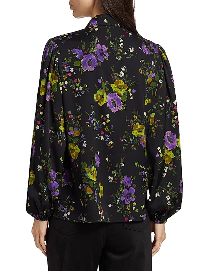 Farrah Floral Silk-Blend Blouse