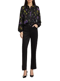 Farrah Floral Silk-Blend Blouse