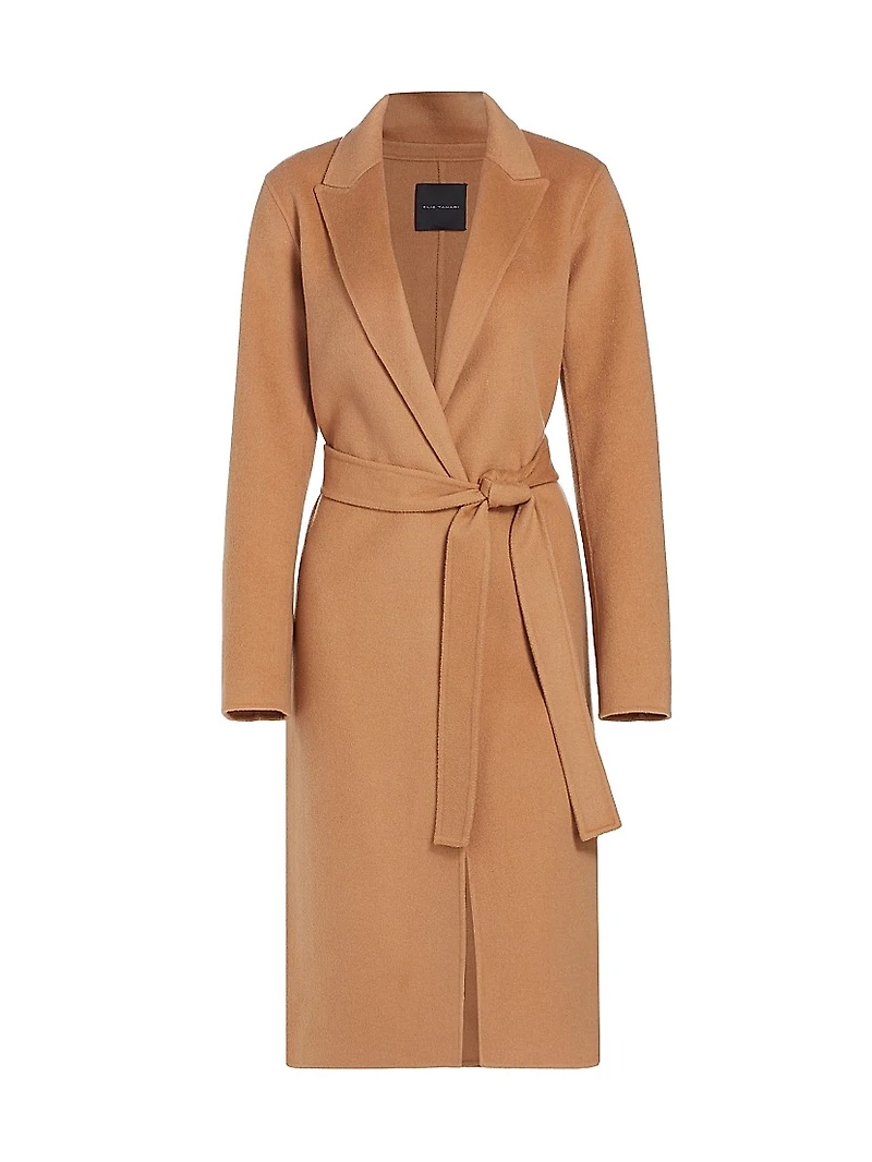 Nora Belted Wool-Blend Wrap Coat