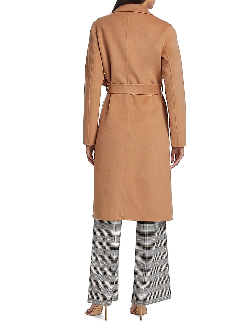 Nora Belted Wool-Blend Wrap Coat