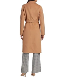 Nora Belted Wool-Blend Wrap Coat