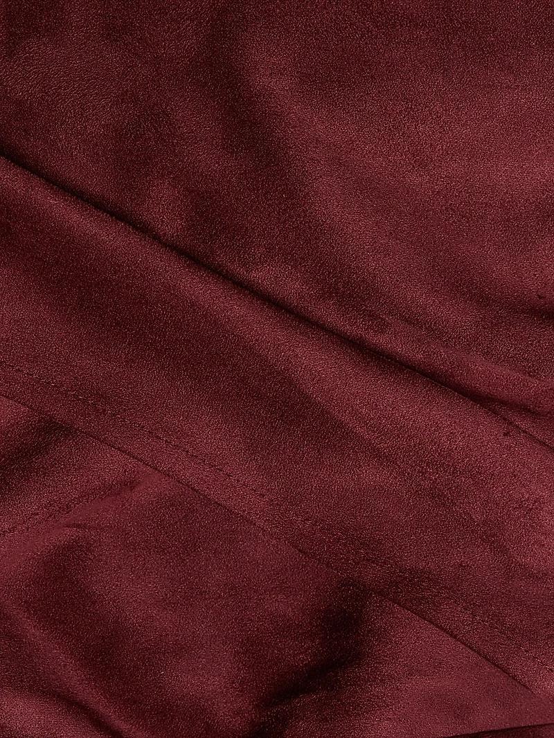 Faux-Suede Wrap Midi-Skirt