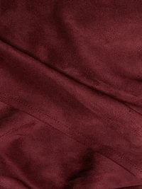 Faux-Suede Wrap Midi-Skirt