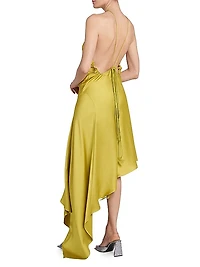 Asymmetric Sleeveless Midi-Dress