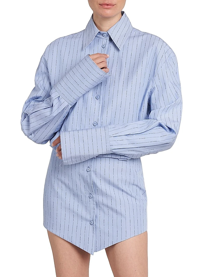 Layered Cotton Mini Shirtdress