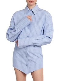 Layered Cotton Mini Shirtdress