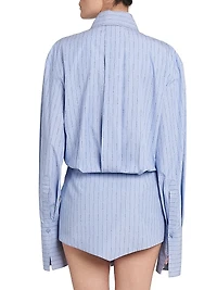 Layered Cotton Mini Shirtdress