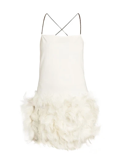 Feather Hem Minidress
