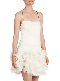 Feather Hem Minidress