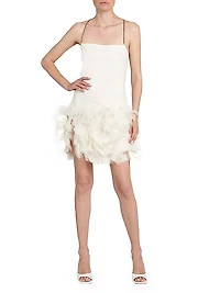 Feather Hem Minidress