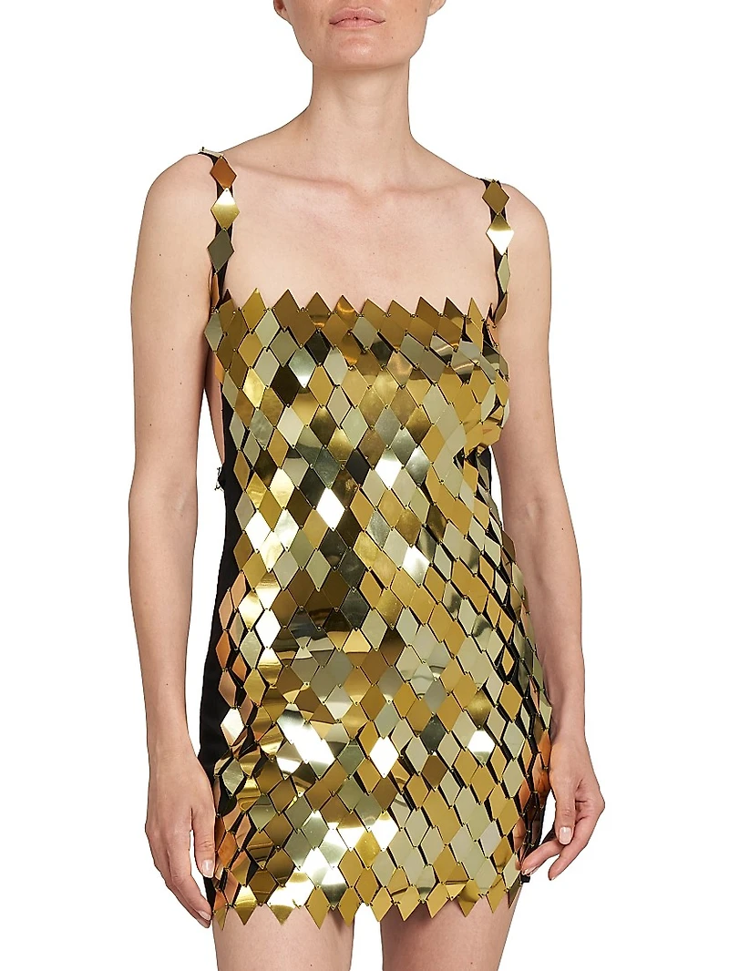 Sleeveless Metal-Embellished Minidress
