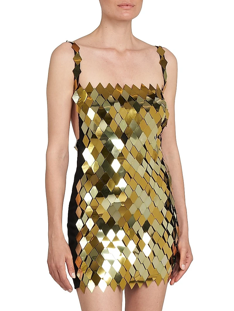 Sleeveless Metal-Embellished Minidress