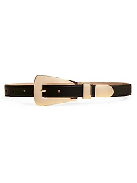 Lucca Statement Buckle Leather Belt