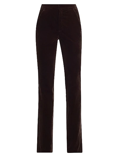 Sophie Velvet Slim-Straight Trousers