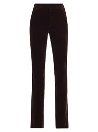 Sophie Velvet Slim-Straight Trousers