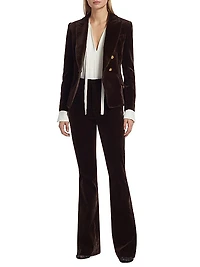 Sophie Velvet Slim-Straight Trousers