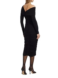 Ruched Jersey Midi-Dress
